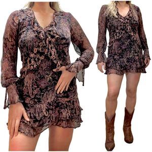 🆕 Free People - Long Sleeve Ruffle Parsley Dress